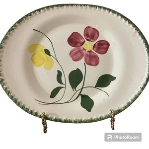 Blue Ridge Pottery Oval Platter Floral Flowers